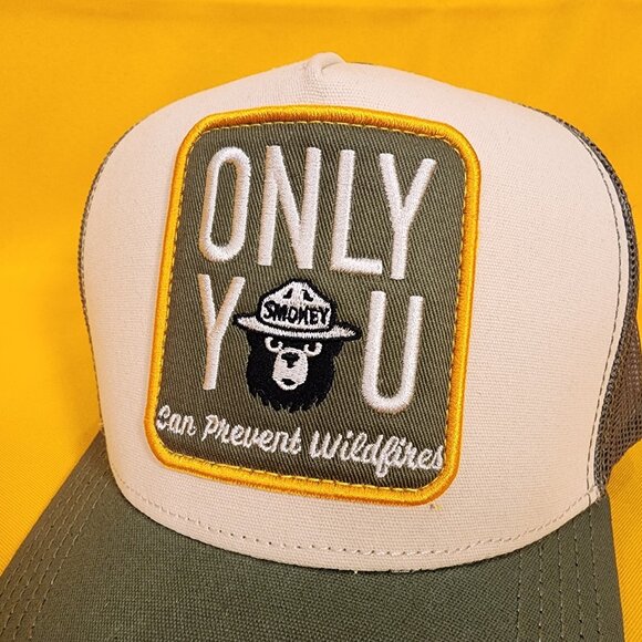 Smokey Bear Trucker Hat Snap Back Patch Only You Can Prevent Wildfires Hat NEW - Picture 3 of 12